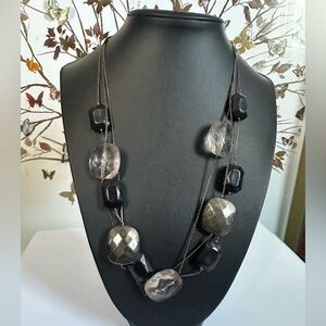 Elegant Black and Silver Necklace
